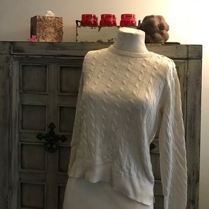 Lauren by Ralph Lauren White cable sweater